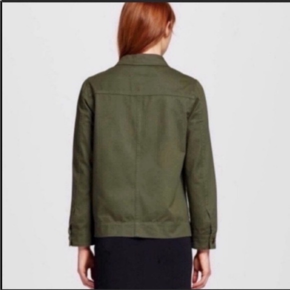 Who what wear Green Denim jacket embroidered floral bird Oversized Small - Picture 4 of 9